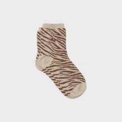 Chaussettes zèbre beige