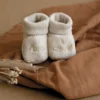 Chausson bébé avec broderie #e0cda9 0 1