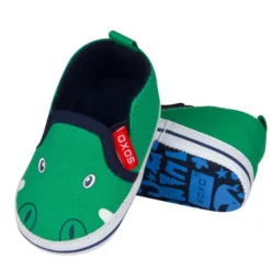 Chaussons bébé motif crocodile doux -