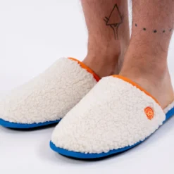 Chaussons en sherpa orange t38-39