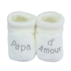 Chaussons naissance - message papa d'amo