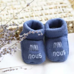 Chaussons naissance - mini nous #4f6887