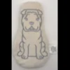 Chien tissu ecru
