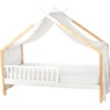 Ciel de lit cabane double gaze pois