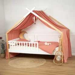 Ciel de lit cabane gaze coton