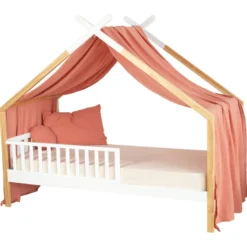 Ciel de lit cabane gaze coton