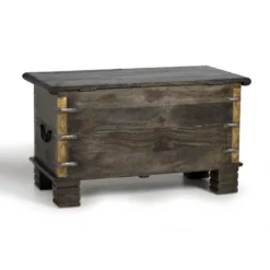 Coffre bronze bois marron - décoration