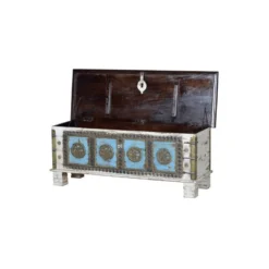 Coffre bronze bois multicolore -