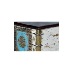 Coffre bronze bois multicolore -