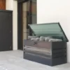 Coffre de jardin en acier galvanisé 350l - gris anthracite