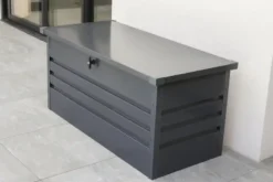 Coffre de jardin en acier galvanisé 350l - gris anthracite