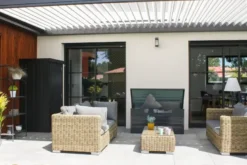 Coffre de jardin en acier galvanisé 350l - gris anthracite
