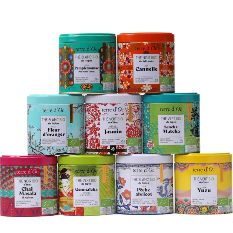 Coffret 9 boîtes collection de thés bio d'Asie terre d'Oc