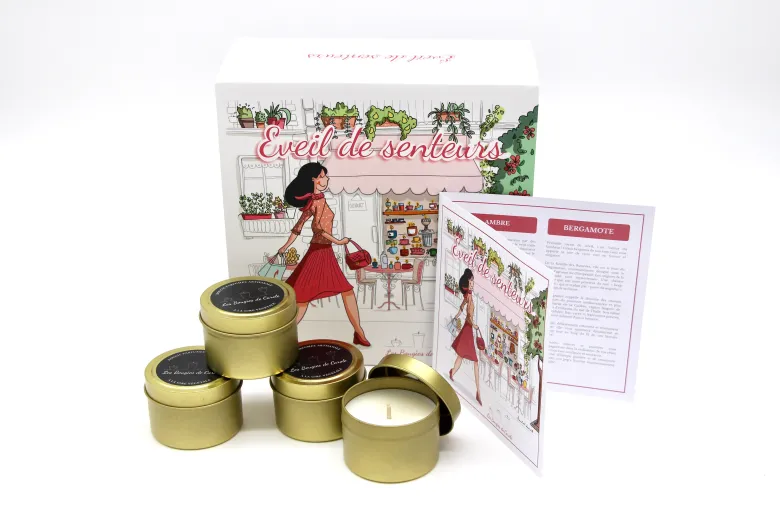 Coffret 4 bougies 400ml eveil de senteurs