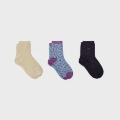 Coffret 3 chaussettes femme bleu clair