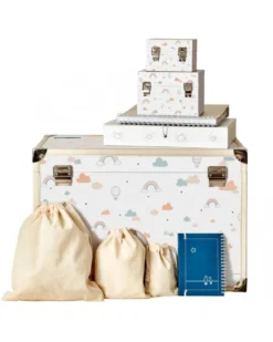 Coffret de naissance nuages arc en ciel
