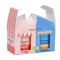 Coffret duo thé noir glacé pêche et rooibos glacé mangue passion bio terre d'Oc