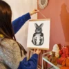 Coffret kit empreintes - affiche lapin