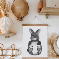 Coffret kit empreintes - affiche lapin