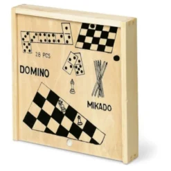 Coffret multi-jeux de société bois 4 en