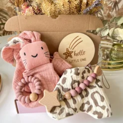 Coffret naissance lapin rose