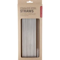 Coffret 10 pailles en acier inoxydable avec brosse nettoyante