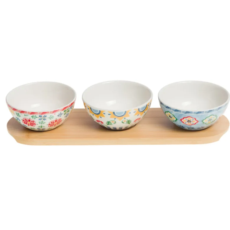 Coffret plateau avec 3 bols donna