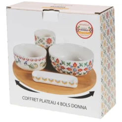 Coffret plateau et ses 4 bols donna