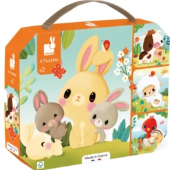 Coffret 4 puzzles évolutifs animaux de la ferme difficulté croissante dès 2 ans