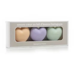 Coffret 3 savons cœurs au lait d'ânesse