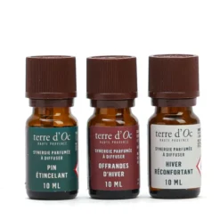 Coffret 3 synergies Hiver réconfortant, Pin étincelant, Offrandes d'hiver
