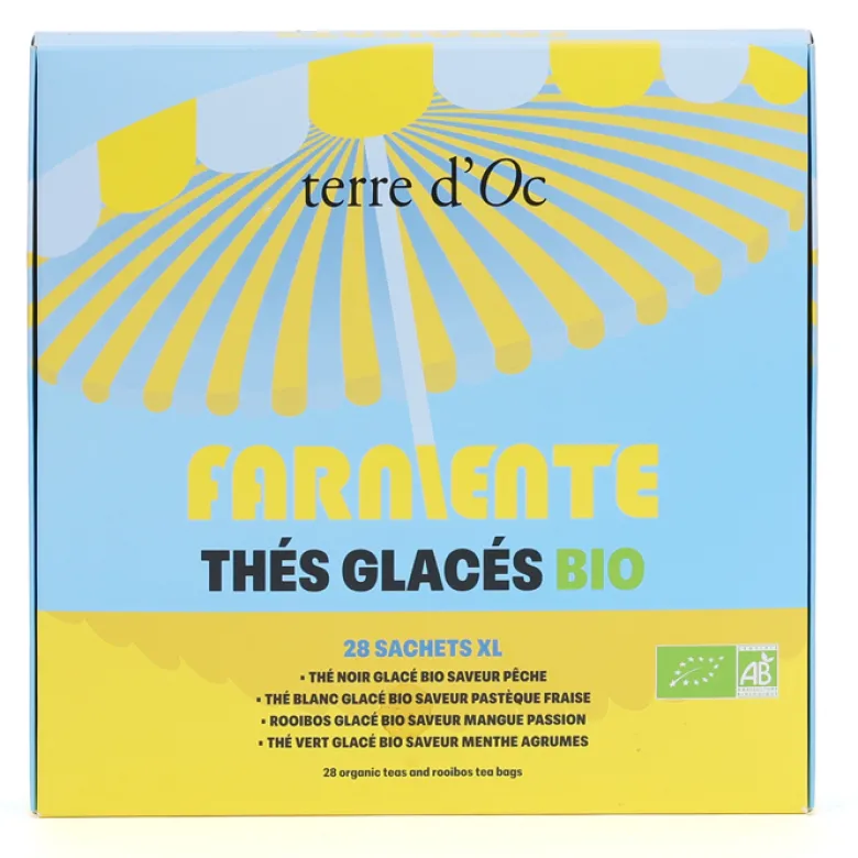Coffret thés glacés bio Farniente 28 sachets XL terre d'Oc