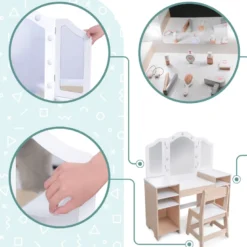 Coiffeuse enfant bureau, led accessoires