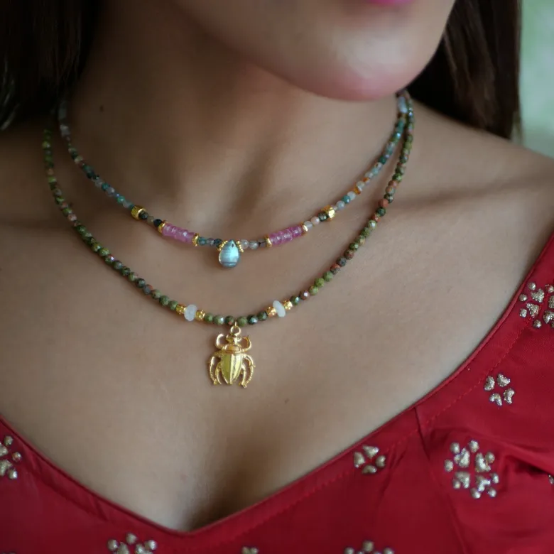 Collier agate indienne gajra