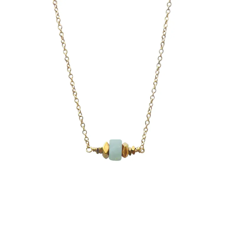 Collier court amazonite - éos