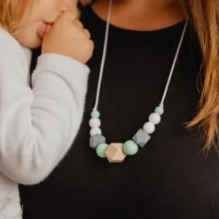 Collier d'allaitement - mint & grey