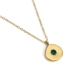 Collier du zodiaque acier doré et strass en verre collection Aura Cancer