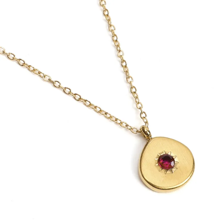 Collier du zodiaque acier doré et strass en verre collection Aura Balance