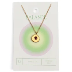 Collier du zodiaque acier doré et strass en verre collection Aura Balance