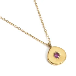 Collier du zodiaque acier doré et strass en verre collection Aura Verseau