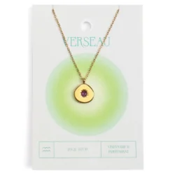 Collier du zodiaque acier doré et strass en verre collection Aura Verseau