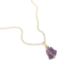 Collier en améthyste et argent doré