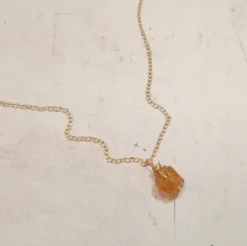 Collier en argent doré et citrine itá