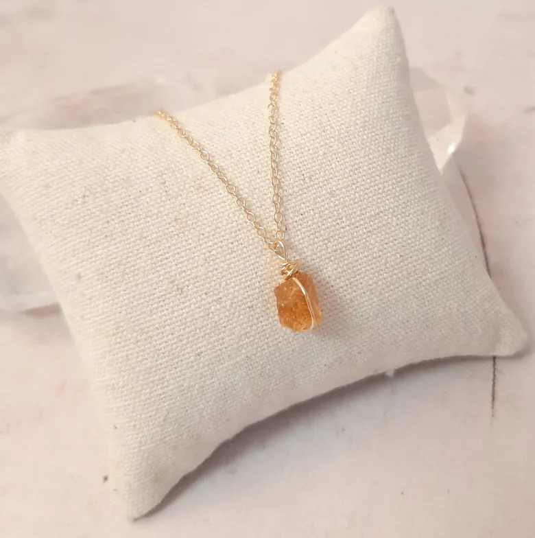 Collier en argent doré et citrine itá