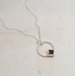 Collier en argent 925 et onyx noir