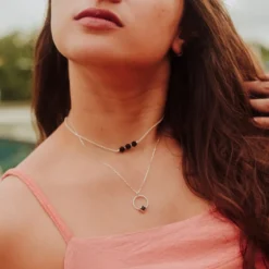 Collier en argent 925 et onyx noir