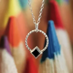 Collier en argent 925 et onyx noir