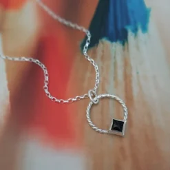 Collier en argent 925 et onyx noir