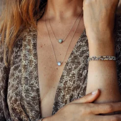 Collier labradorite en forme de coin (9mm)