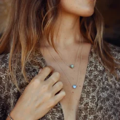 Collier labradorite en forme de coin (9mm)